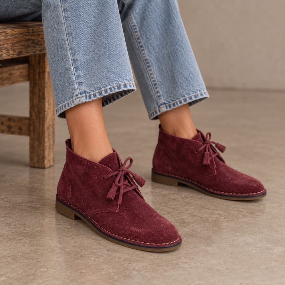Hush Puppies Cyra Catelyn Maroon Booties 8